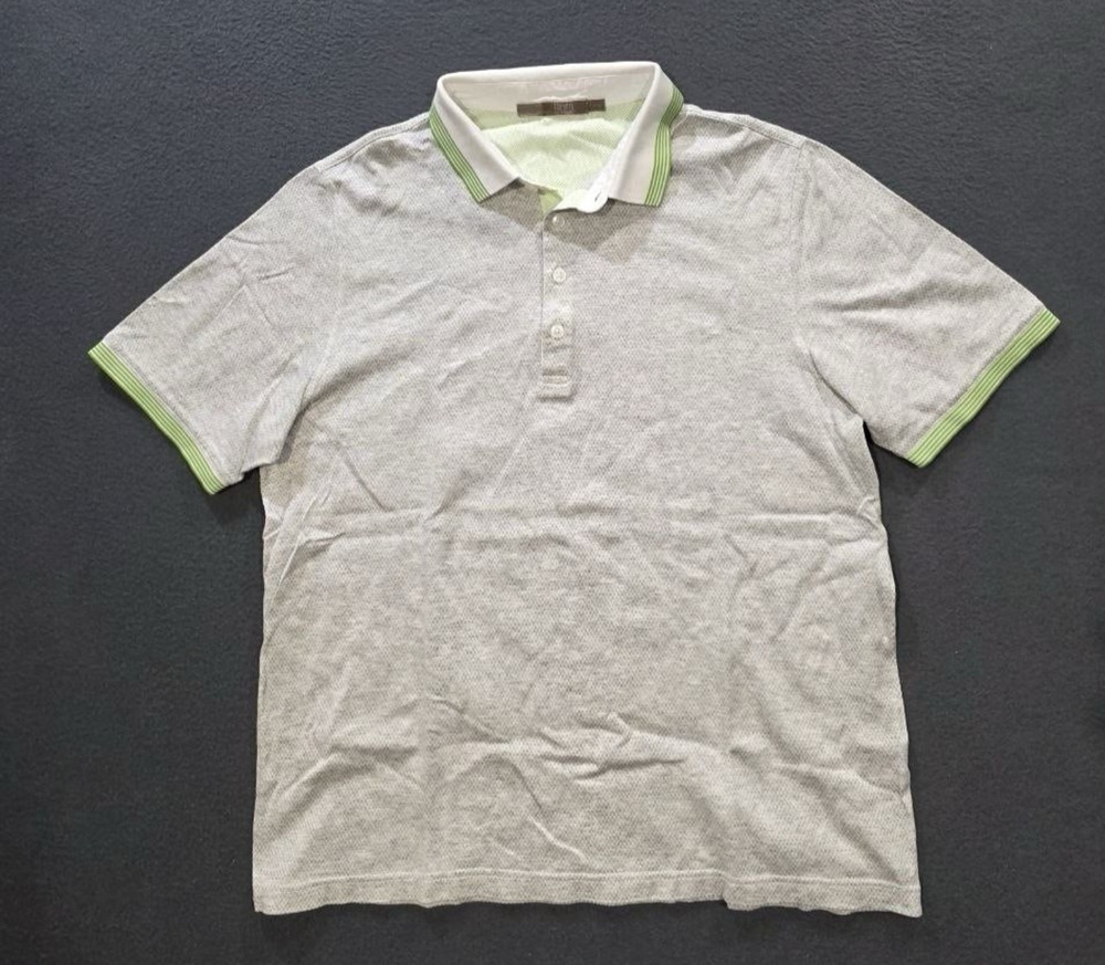 Raffi Golf Polo Italy cotton Y2K Shirt Short Sleeve Stretch Gray sz M A010299